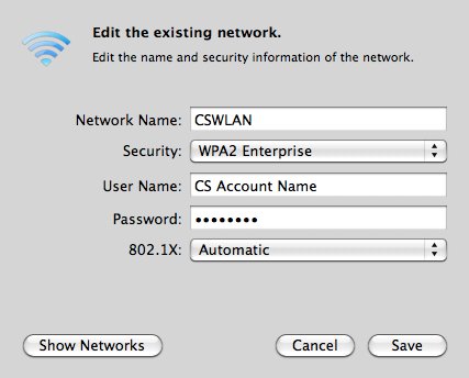 Setting Apple's Network Settings