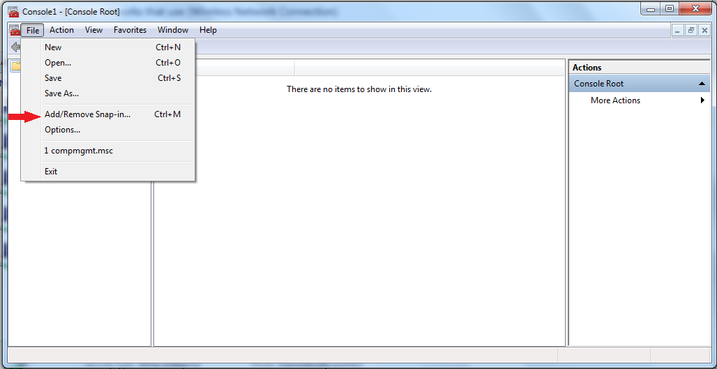 File -> Add/Remove Snap-in...
