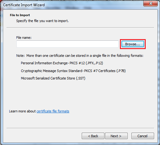 Certificate Import Wizard