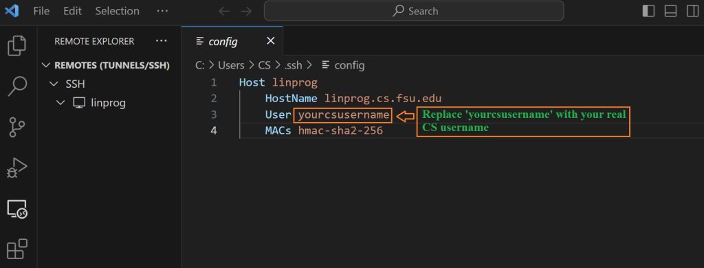Editing VSCode Config File